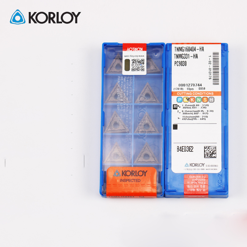 Korloy Tungsten Carbide Turning Inserts TNMG160404-HA-PC9030 - 1