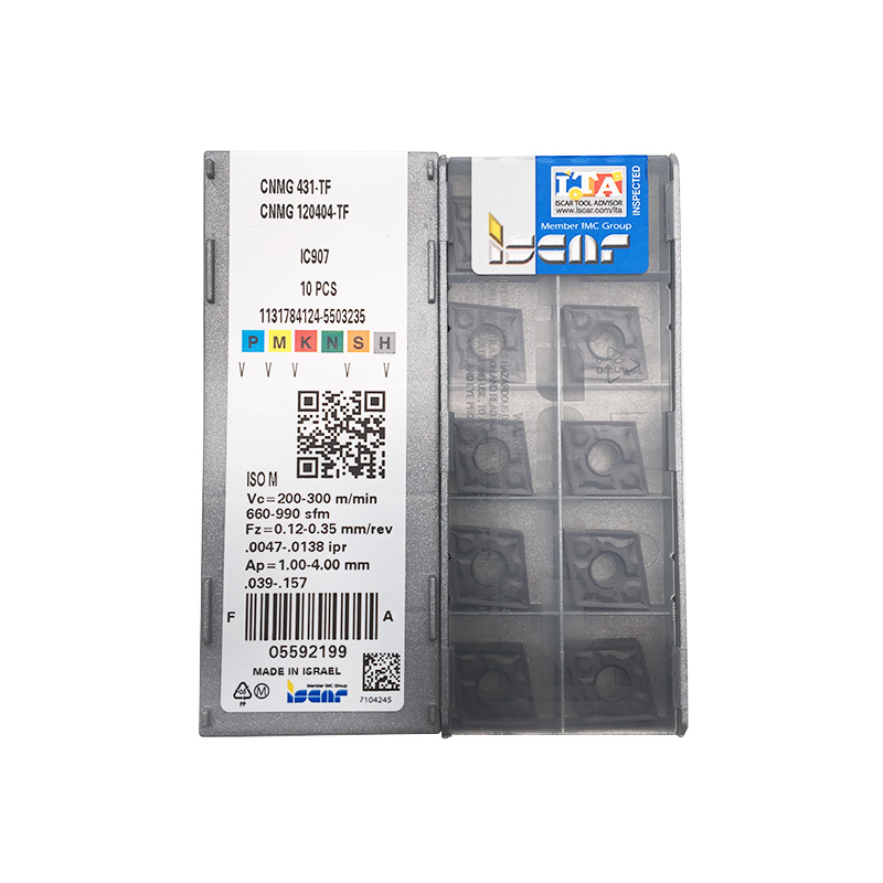 100% Original Iscar external carbide turning inserts CNMG120404-TF IC907 - 1