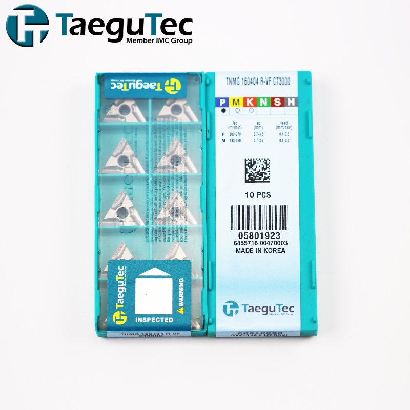 Korea manufacturer Taegutec ceramic cutting carbide inserts TNMG160404R-VF CT3000